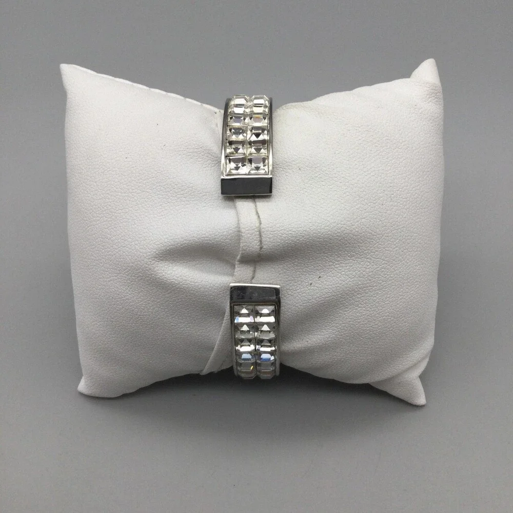 Adrienne Womens Watch 28mm MOP Dial Silver Tone Crystals 73289V New Battery